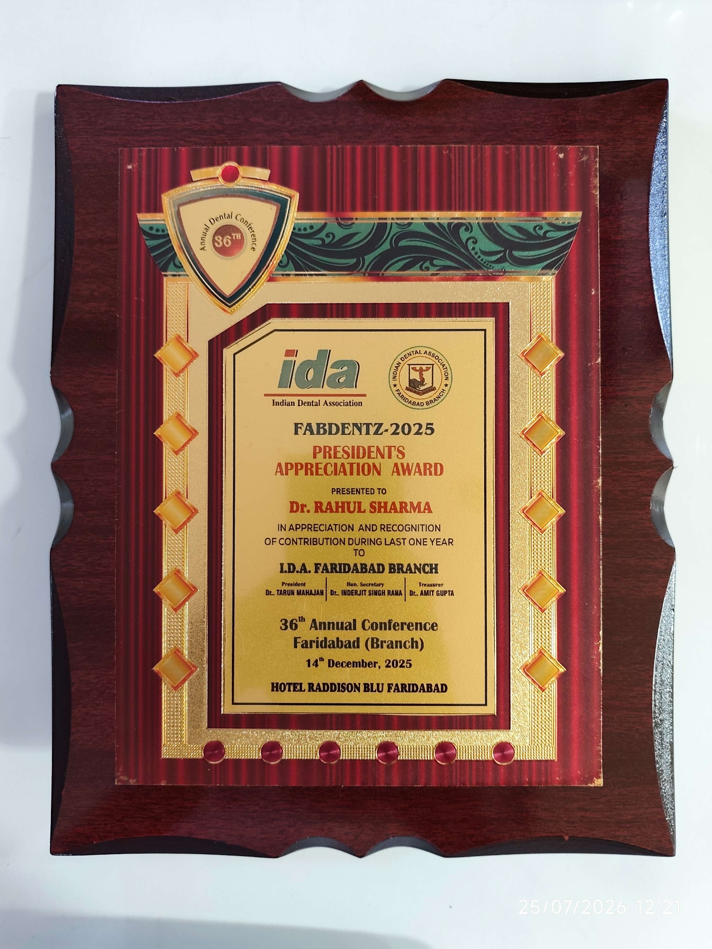 IDA Presidents Appreciation Award