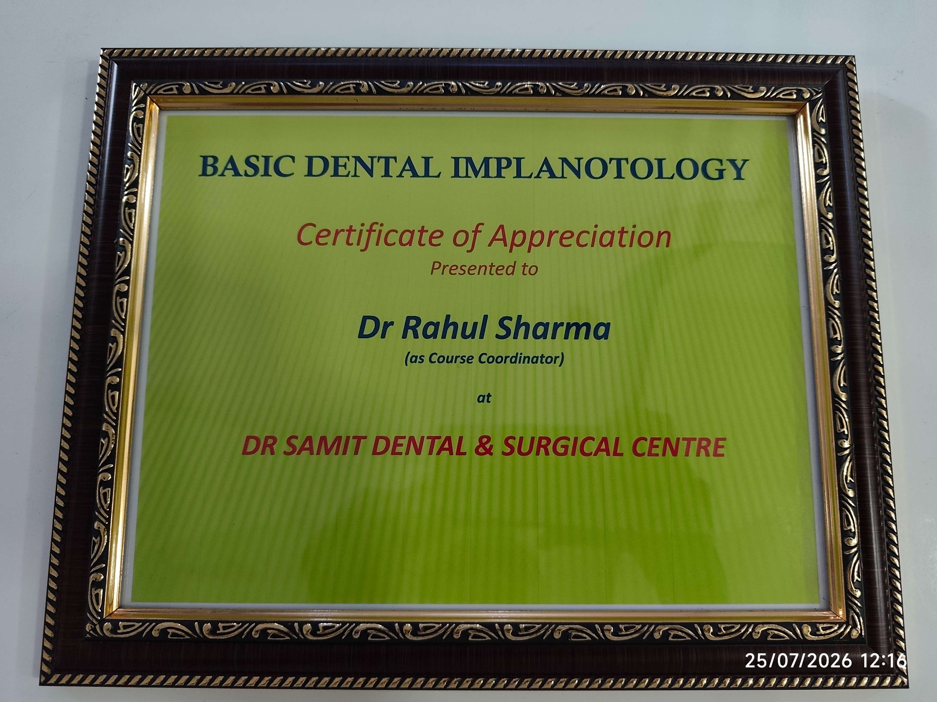 Basic Dental Implantology — Course Coordinator