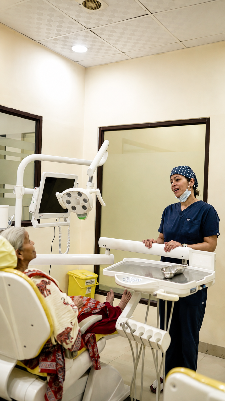Dr. Parul with a patient